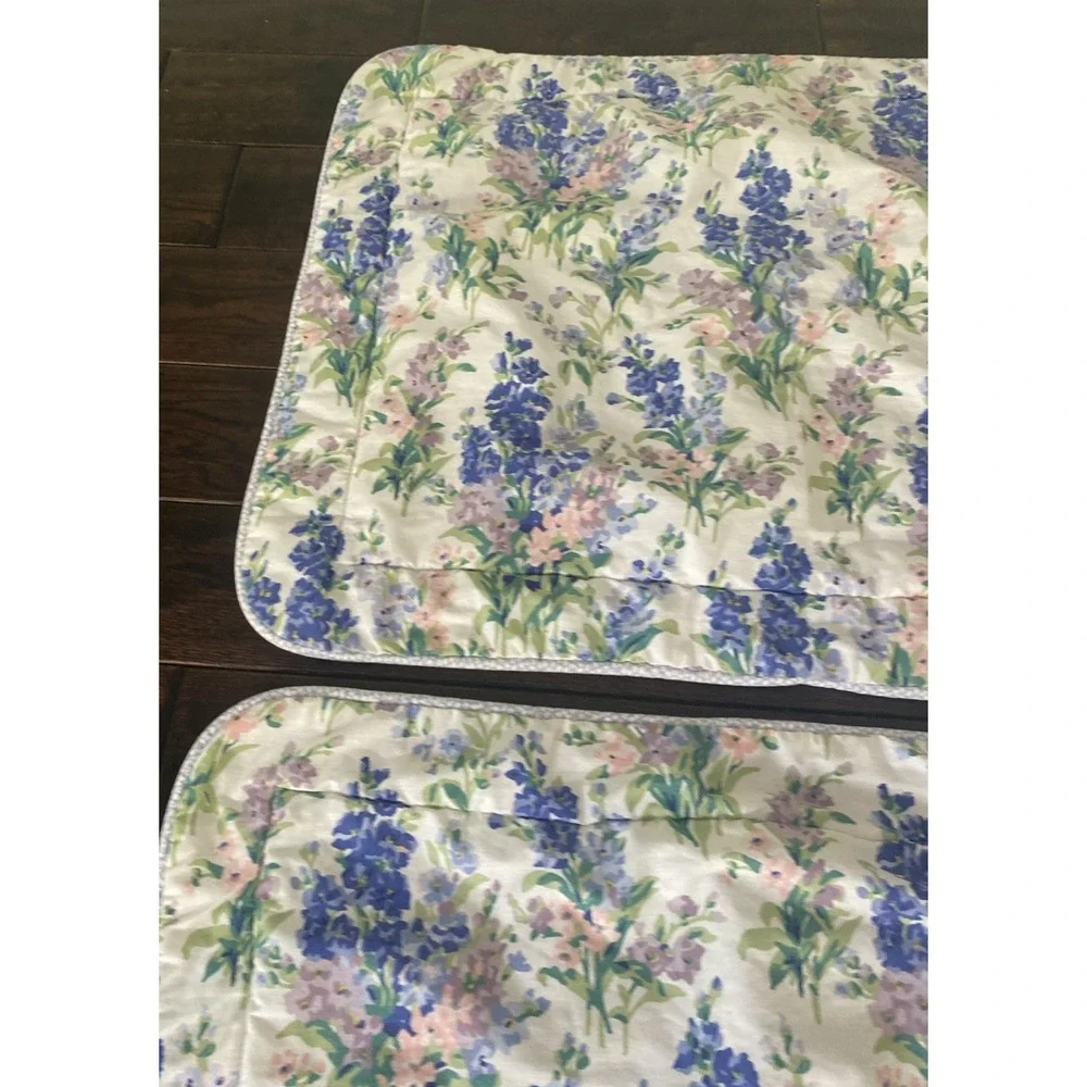 2 Vintage Laura Ashley Abbeville Stocks Standard Pillow Shams Padded Top